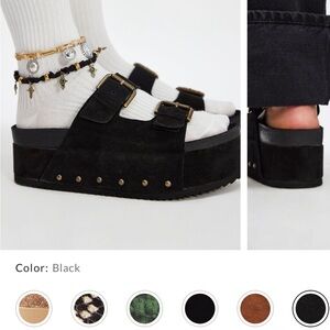 Stylish Black Platform Sandals